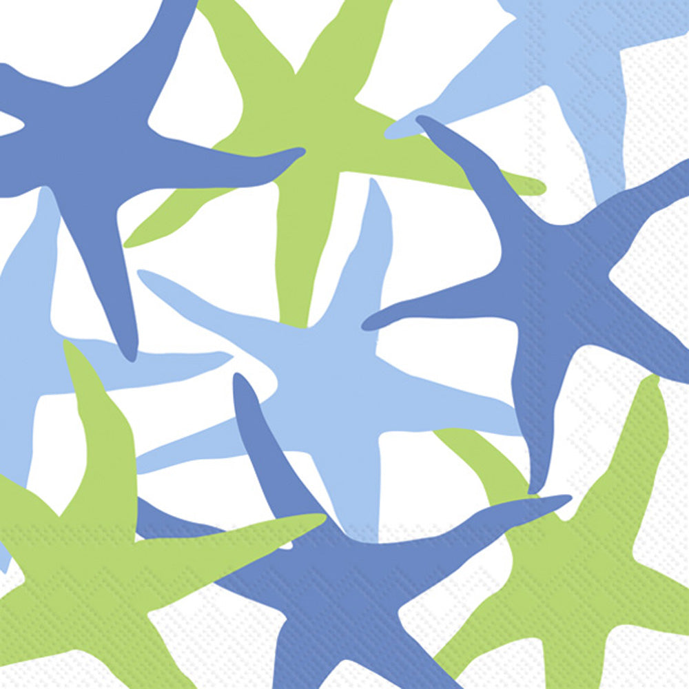 Blue Green Starfish Cocktail Napkin