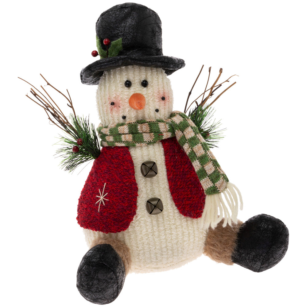 Sombrero negro de muñeco de nieve con brazo de Lou Twig