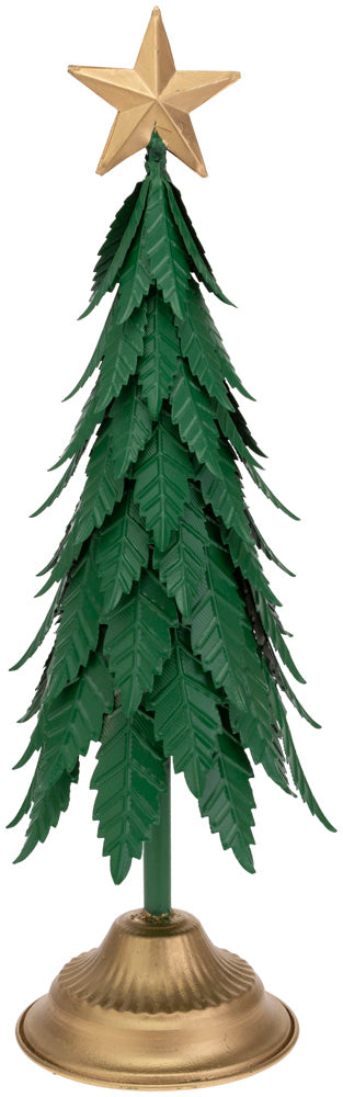 Árbol de metal verde mediano con ramas texturizadas