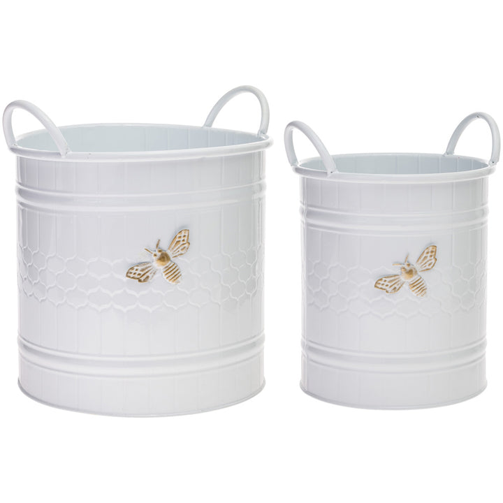 Cubos redondos blancos con forma de abeja (juego de 2)