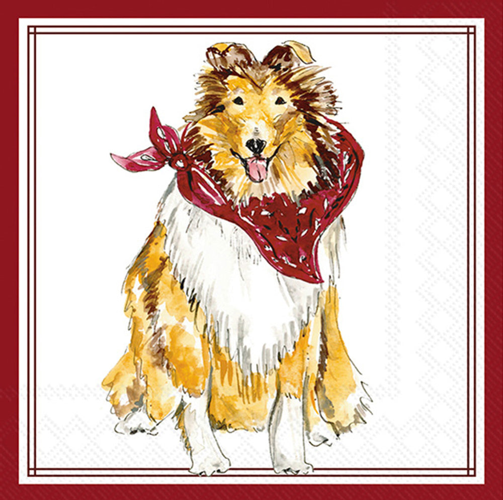 Servilleta de cóctel Maroon Collie Hometown Pride