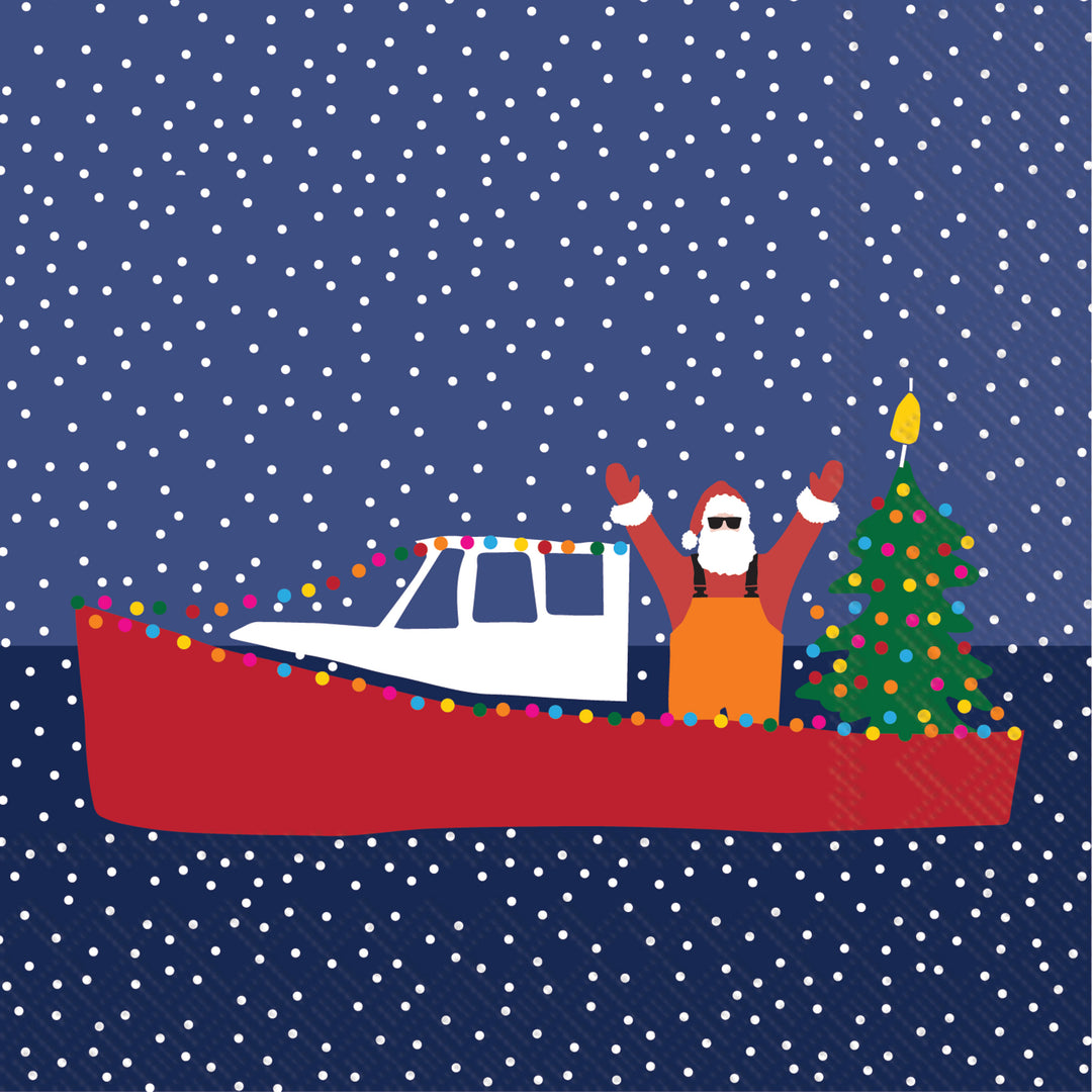 Santa Boat Cocktail Napkin