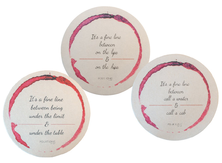 Posavasos para cóctel de vino tinto (juego de 9)