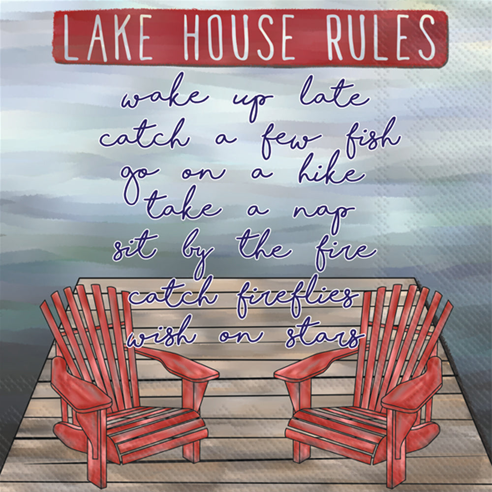 Servilleta de cóctel Lake House Rules