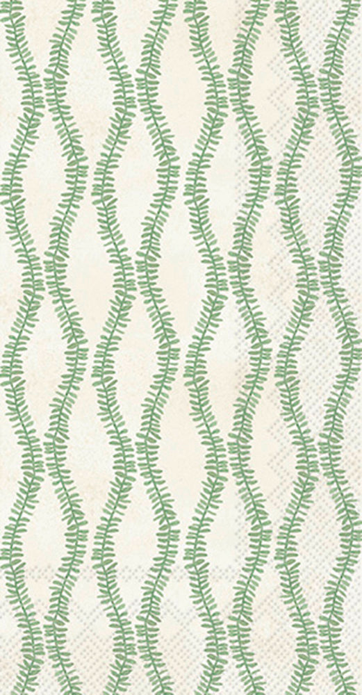 Toalla de invitados con hojas y tallos, color verde
