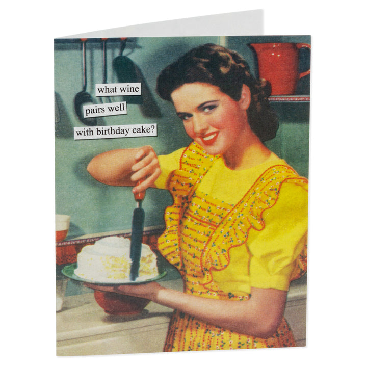 Tarjeta de cumpleaños de Anne Taintor Vino de cumpleaños