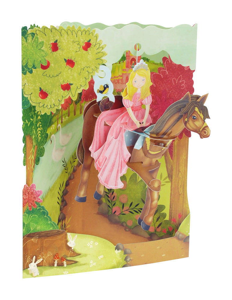 Tarjeta de columpio de princesa a caballo