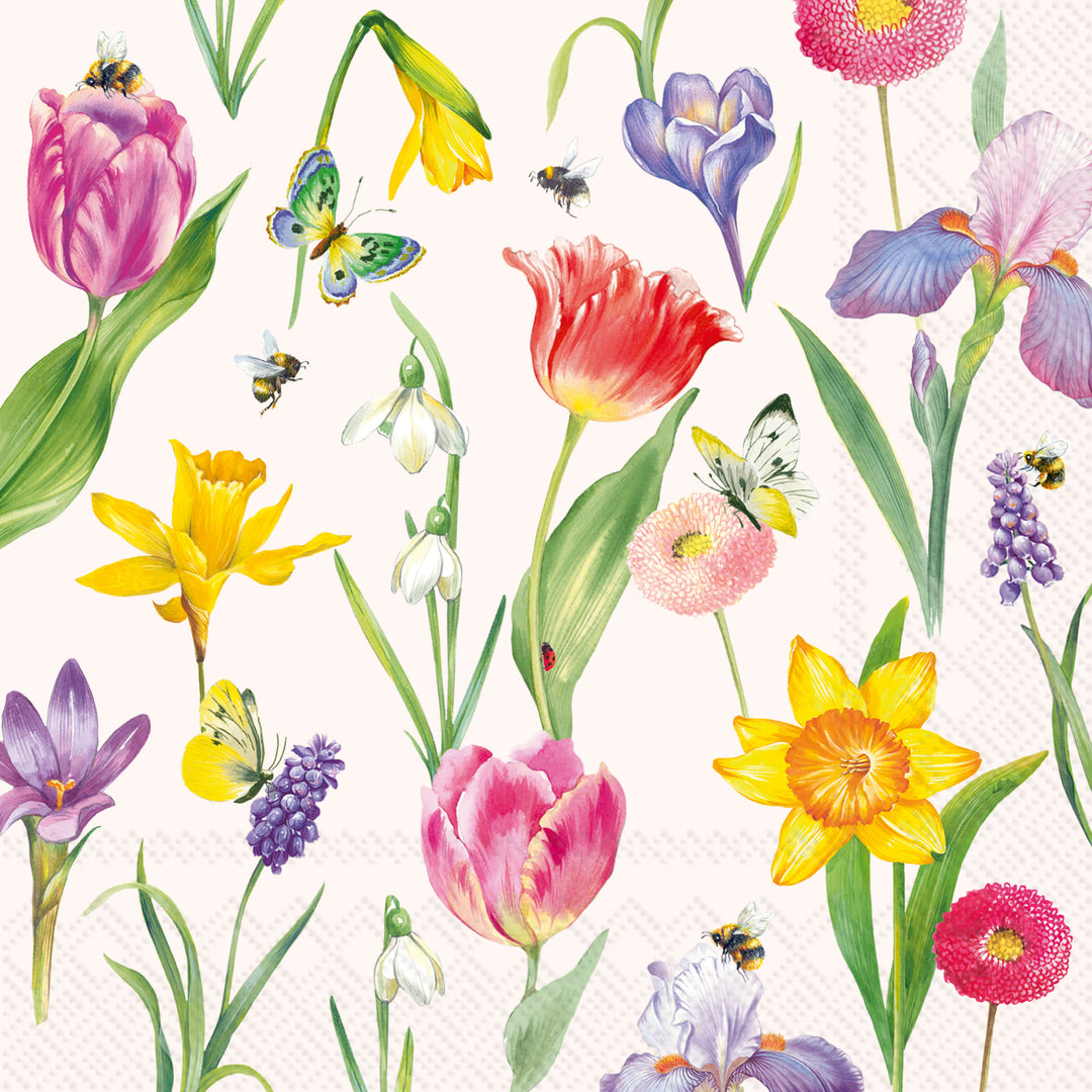 Spring Awakening Cream Cocktail Napkin