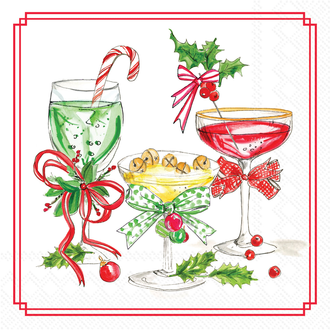 Candy Canes &amp; Cocktails Cocktail Napkin