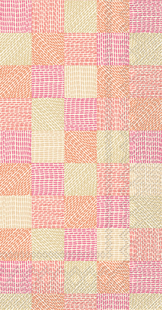 Toalla de invitados Square Sampler rosa