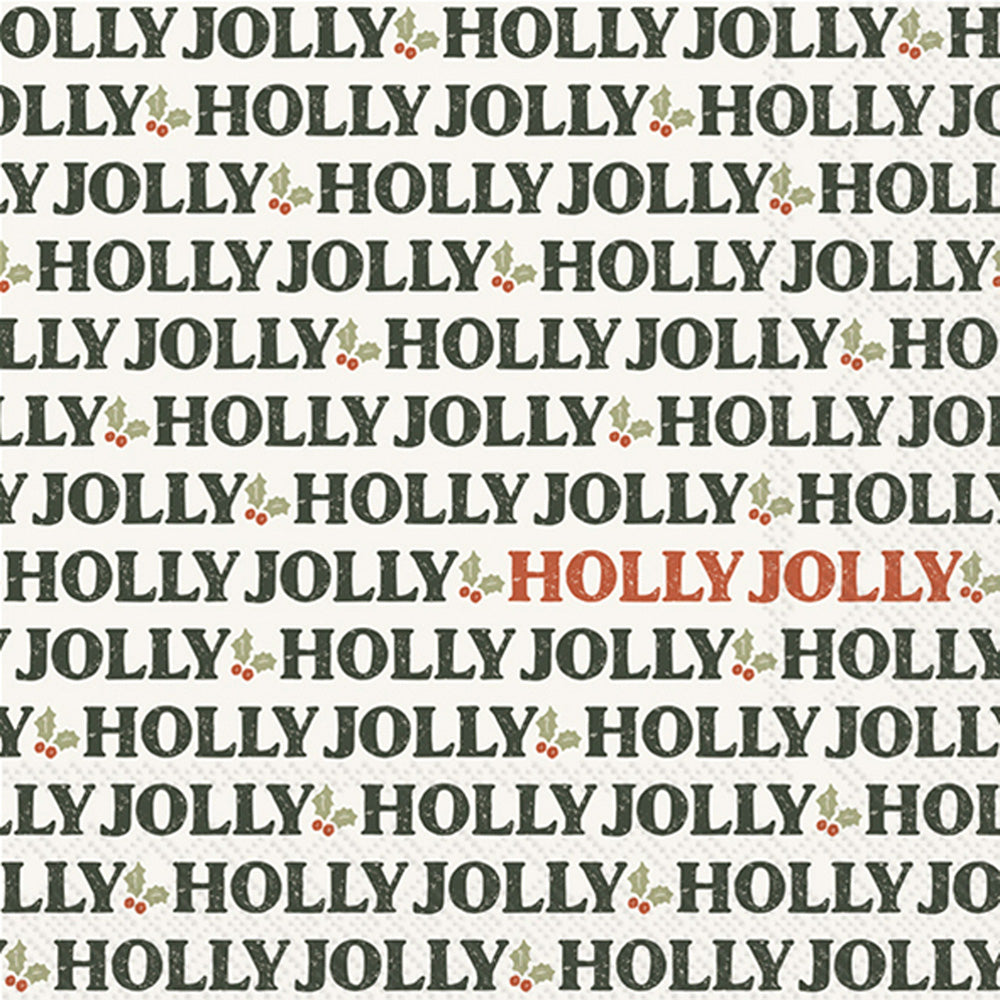 Servilleta de cóctel Holly Jolly Words
