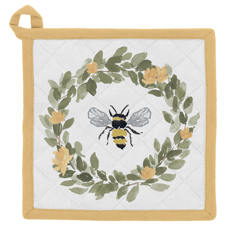 Bee Field Oven Mitt and Pot Holder Set