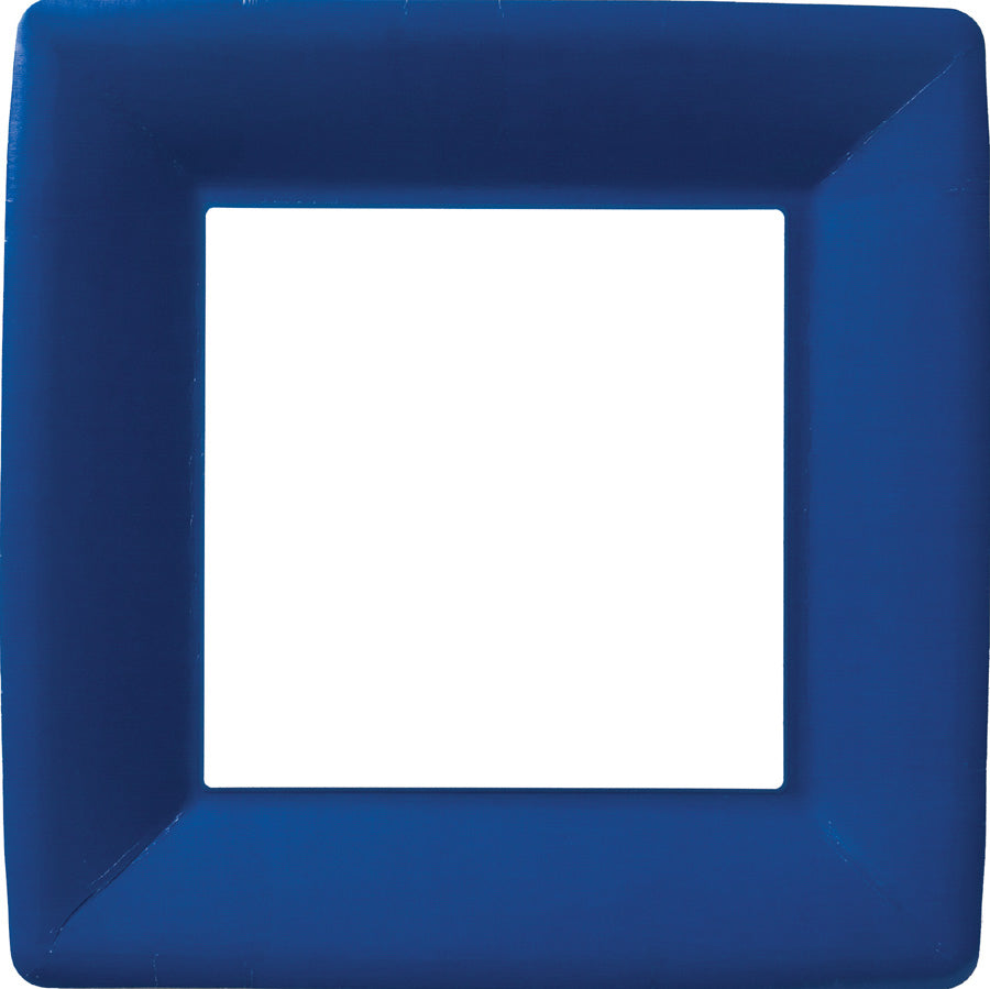 Plato llano cuadrado clásico de lino azul oscuro
