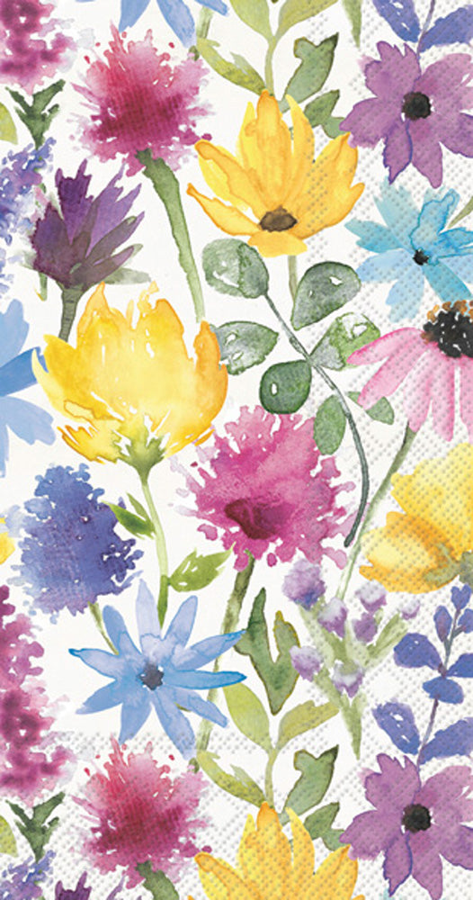 Toalla de invitados con estampado floral de verano color crema