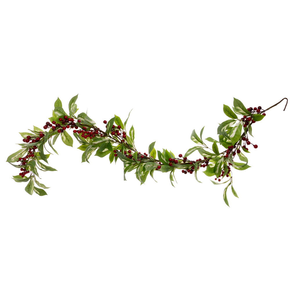 Guirnalda de hojas y frutos rojos