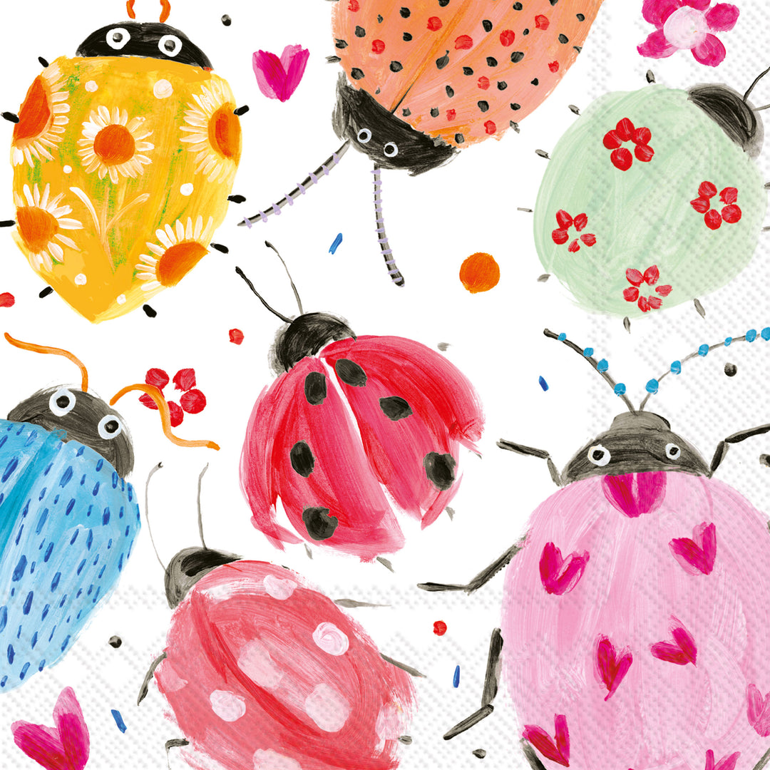 Joyful Ladybugs Cocktail Napkin