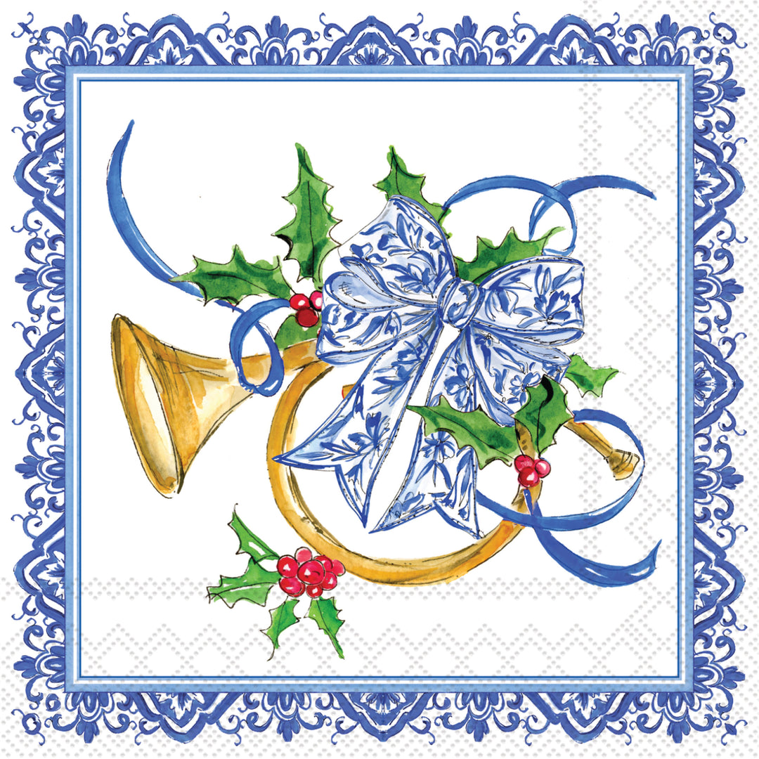 Blue Angels Horn Cocktail Napkin