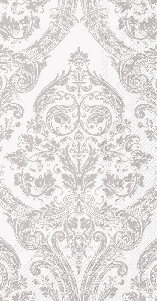 Grandeur Guest Towel White Silver