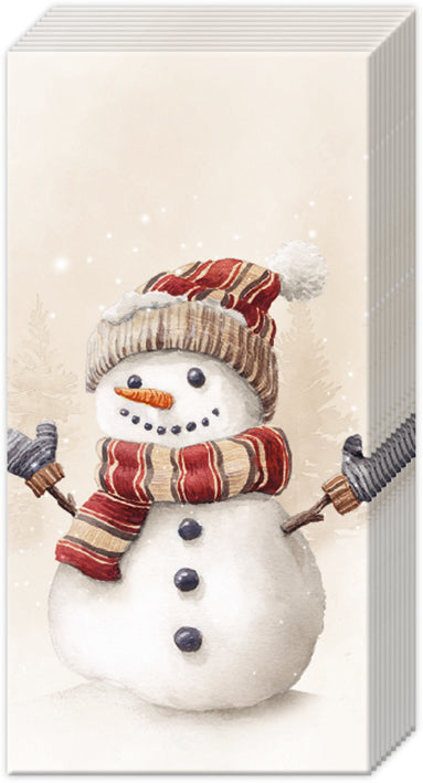 Oscar The Snowman Cream Pocket Tissue