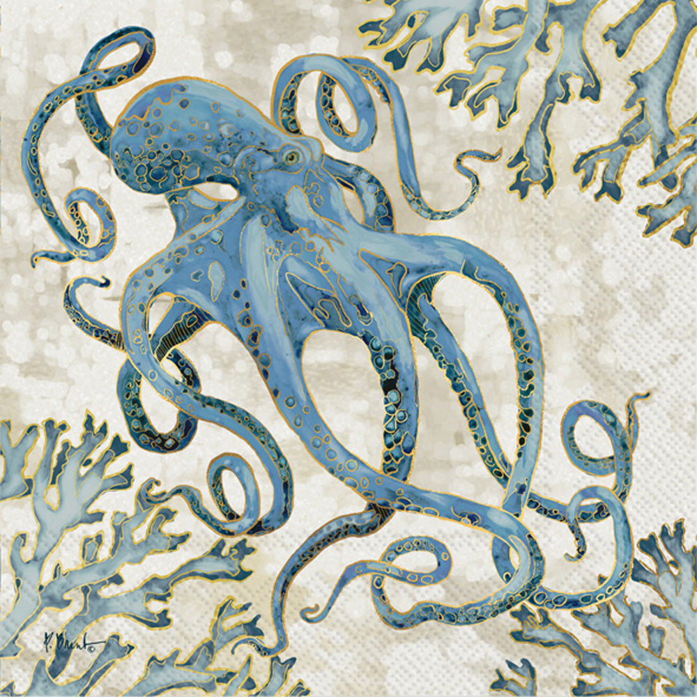Servilleta de cóctel Playa Octopus