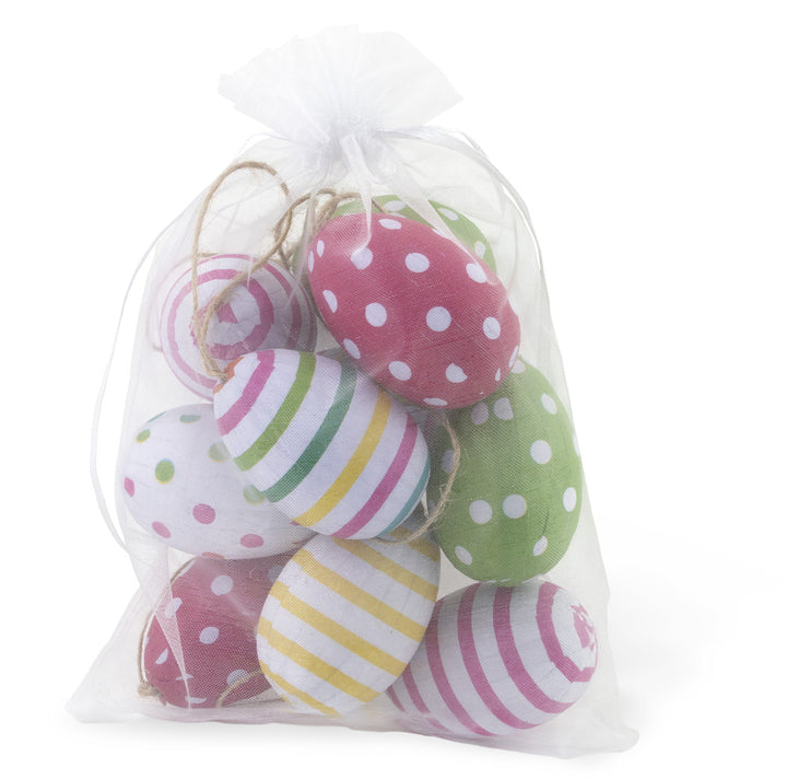 Huevos en bolsa con lunares y rayas