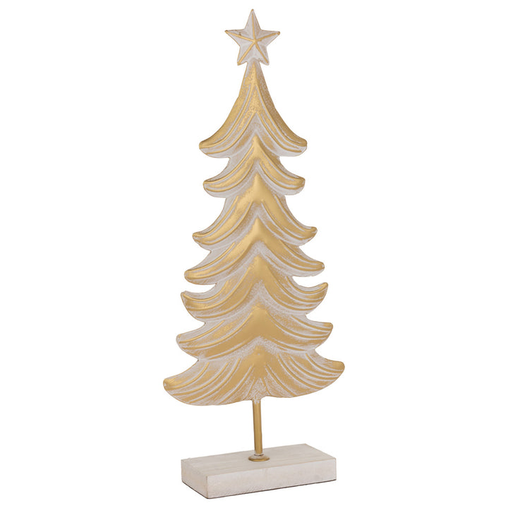 Large Metal White and Burnished Gold Tree