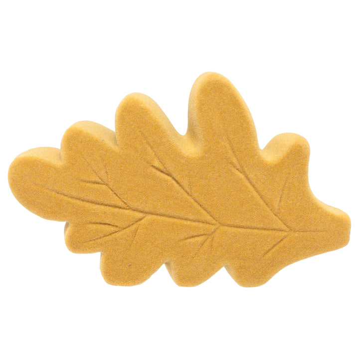 Mustard Flocked Oak Leaf