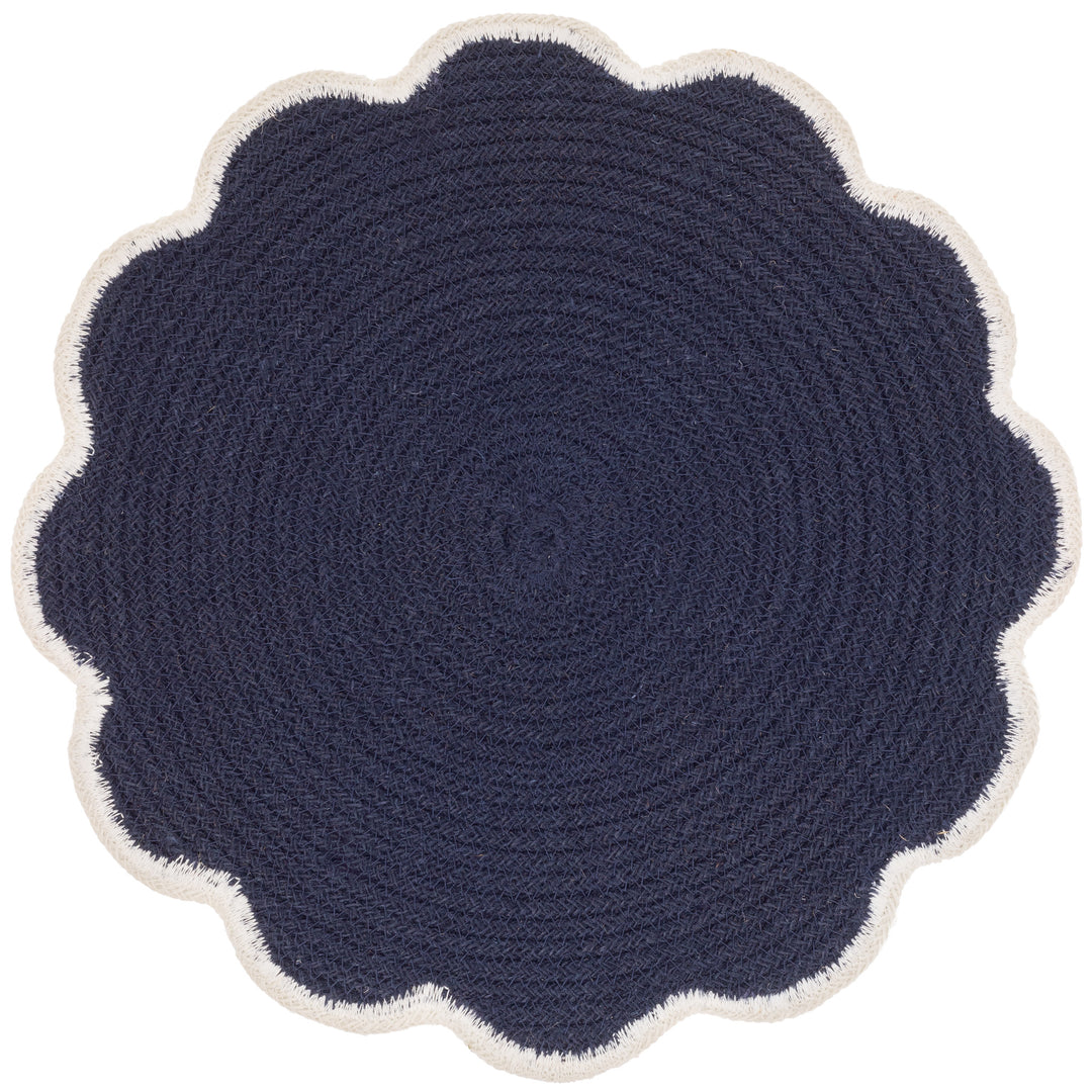 Mantel individual festoneado azul marino