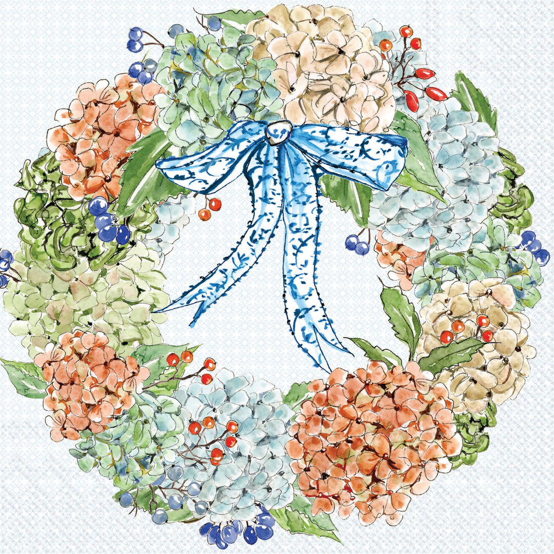 Fall Hydrangea Wreath Lunch Napkin