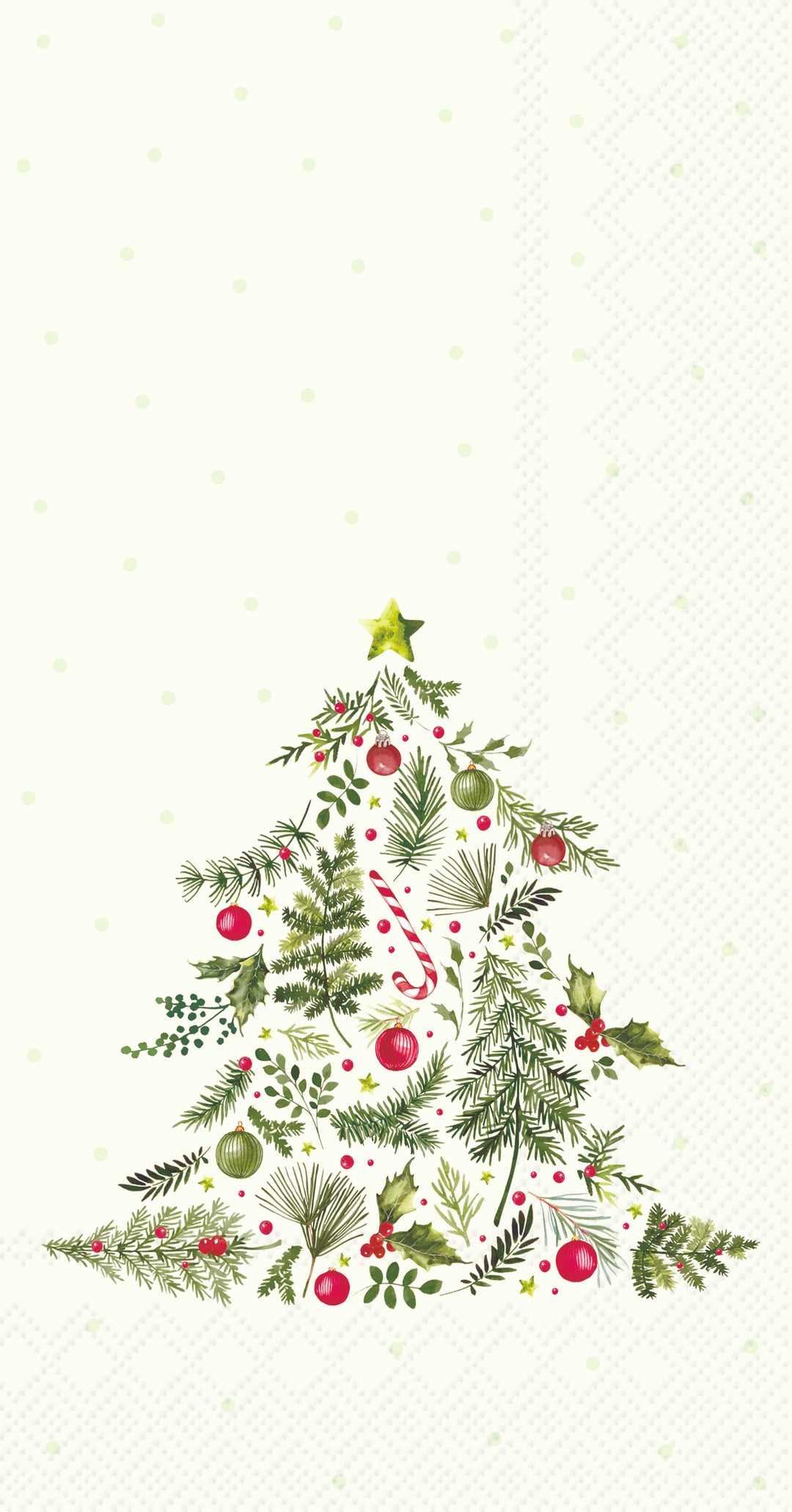 Christmas Branches Tree Guest Towel light green