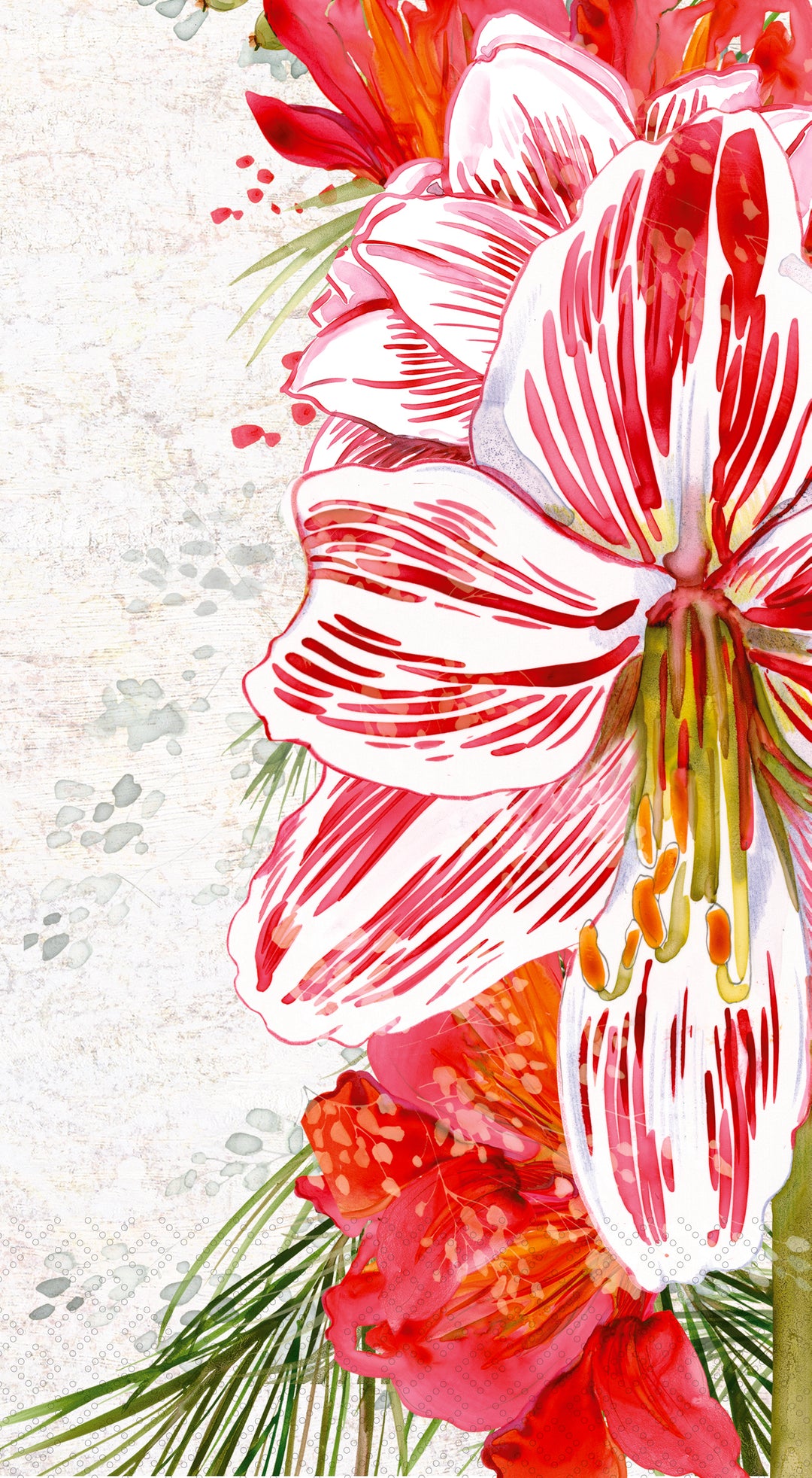 Striped Amaryllis Guest Towel