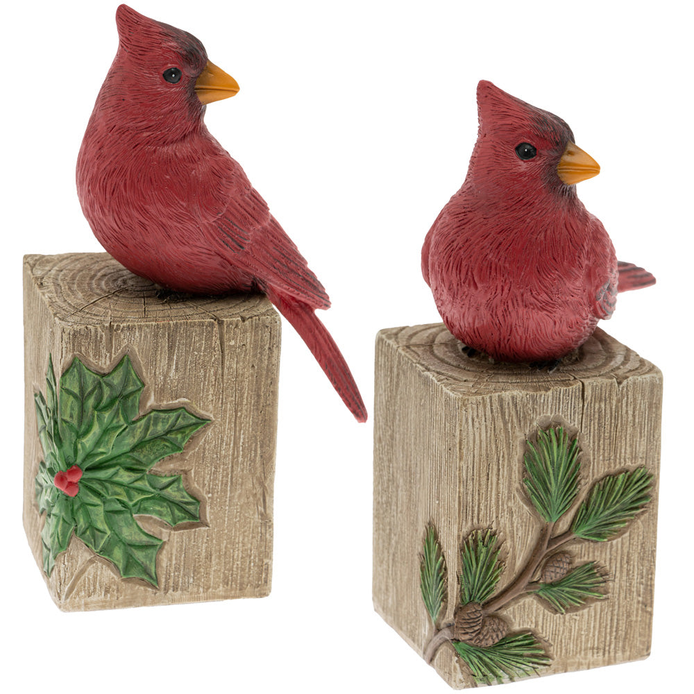 Cardenales de bloques de madera (juego de 2)