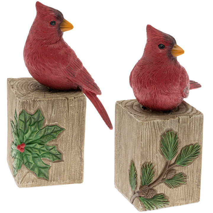 Cardenales de bloques de madera (juego de 2)