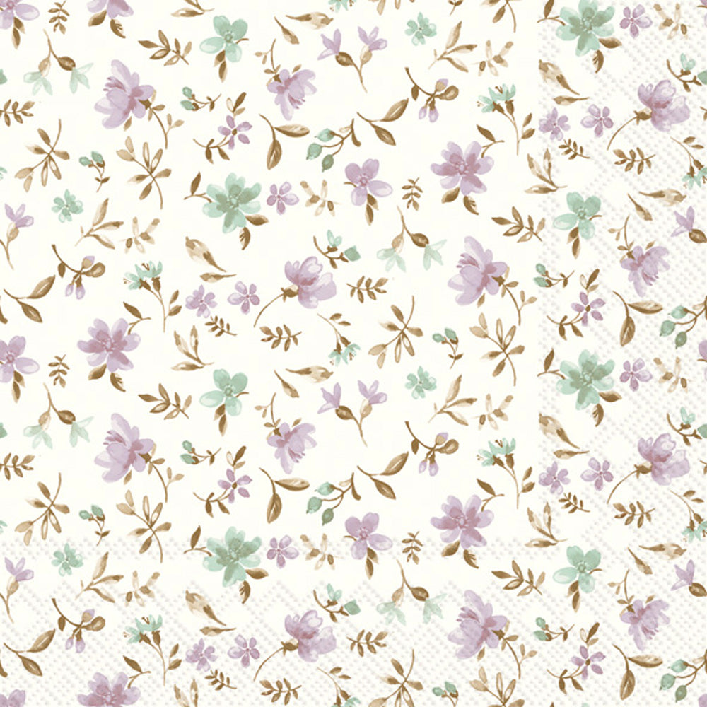 Servilleta de cóctel Fleurs Lila Verde