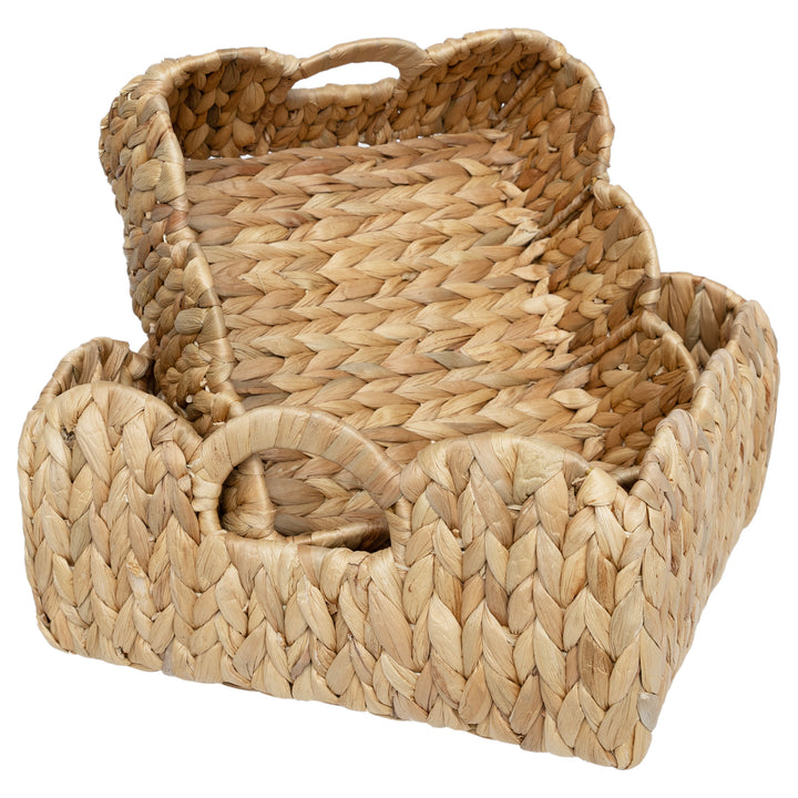 Water Hyacinth Square Baskets Set of 2