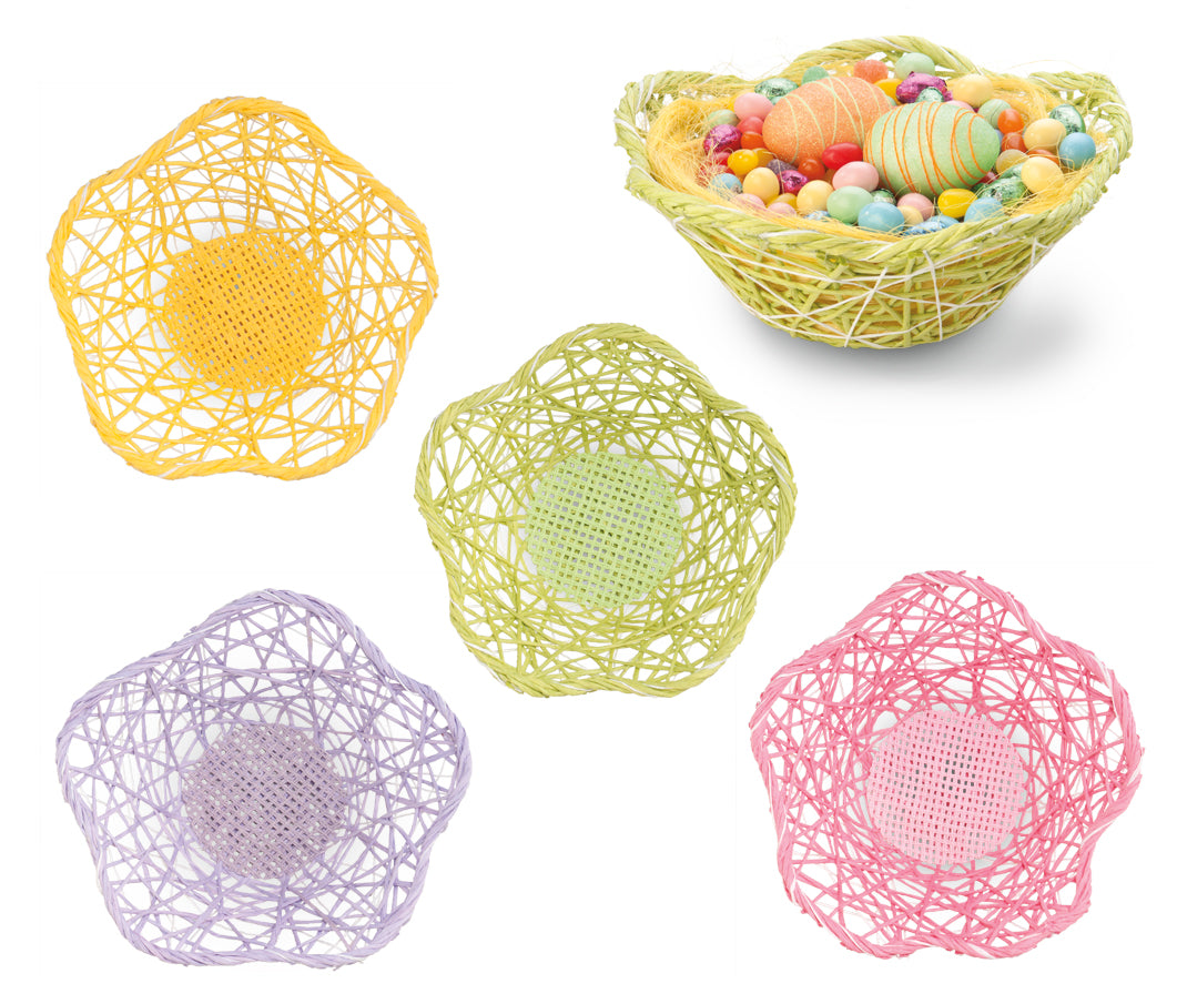 Cesta de mesa con flores surtidas, 12 unidades: 3 de cada uno de los 4 colores
