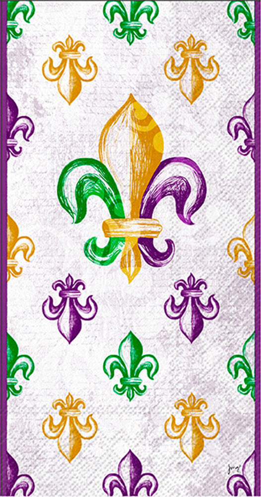 Toalla de invitados Mardi Gras Fleur De Lis