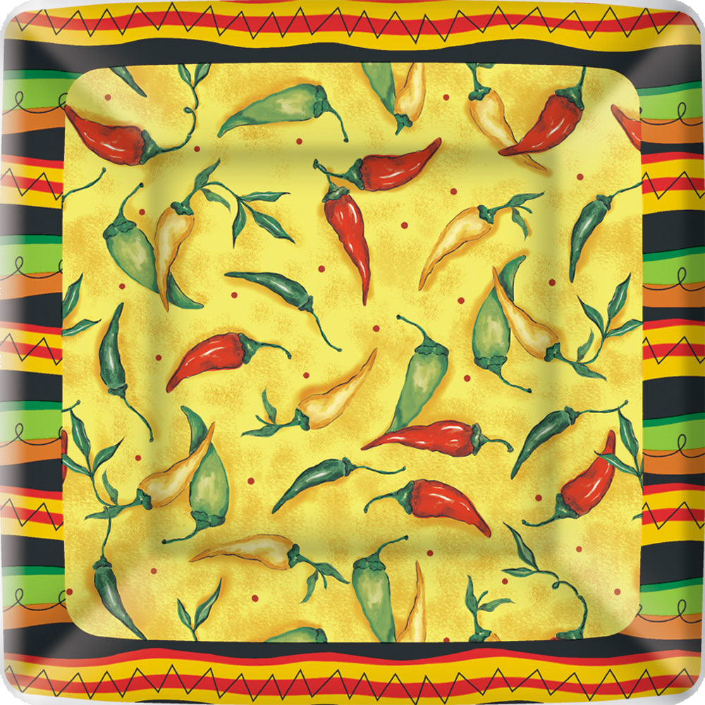 Plato cuadrado de pimientos