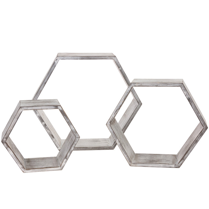 Estantes hexagonales blancos anidados (juego de 3)