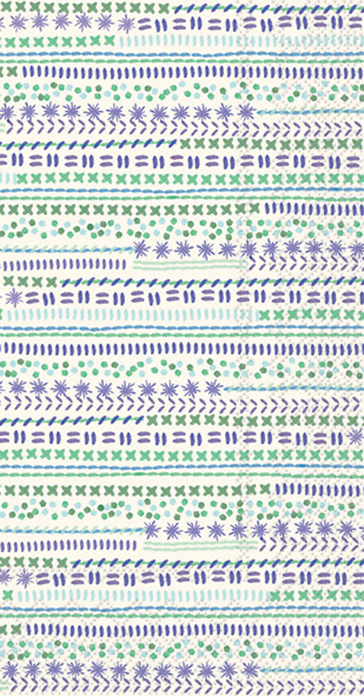 Toalla de invitados Sampler Stripes Azul