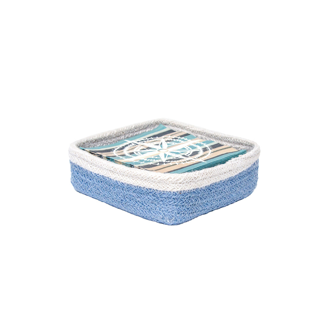 Sky Blue Jute Caddy Cocktail
