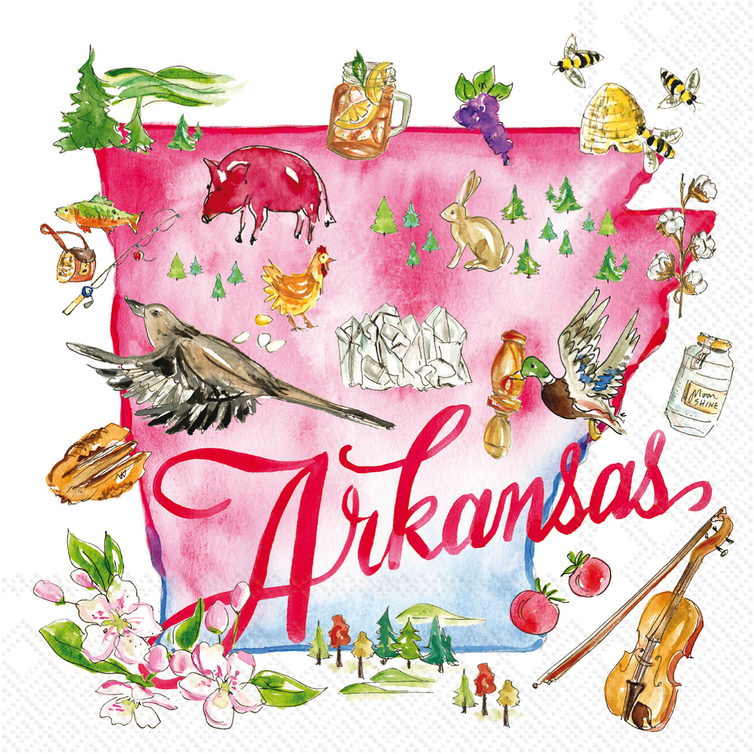 Servilleta de cóctel de la colección del estado de Arkansas