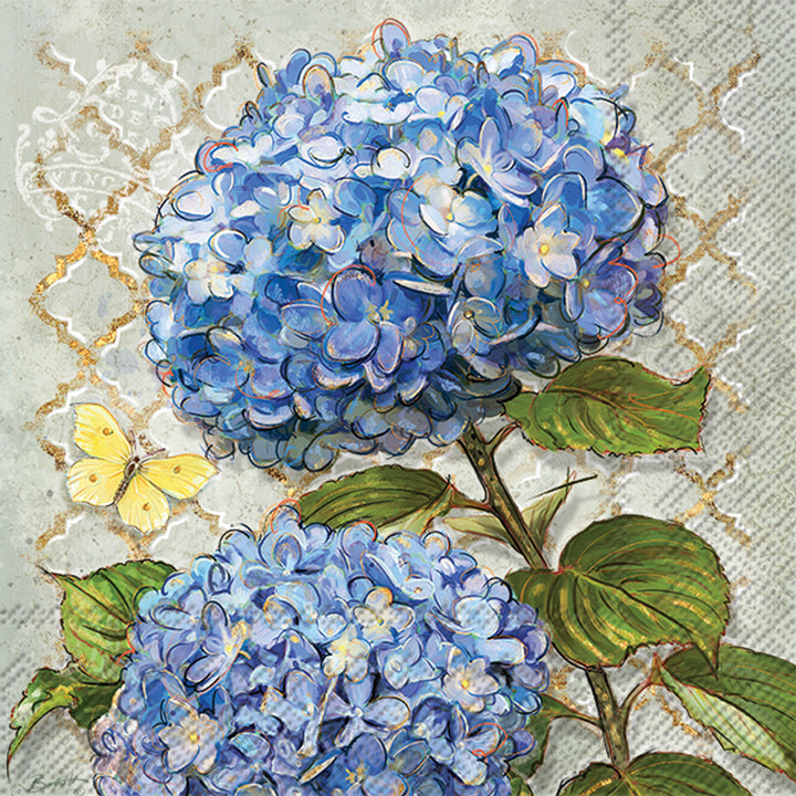 Servilleta para almuerzo con flores azules de reliquia