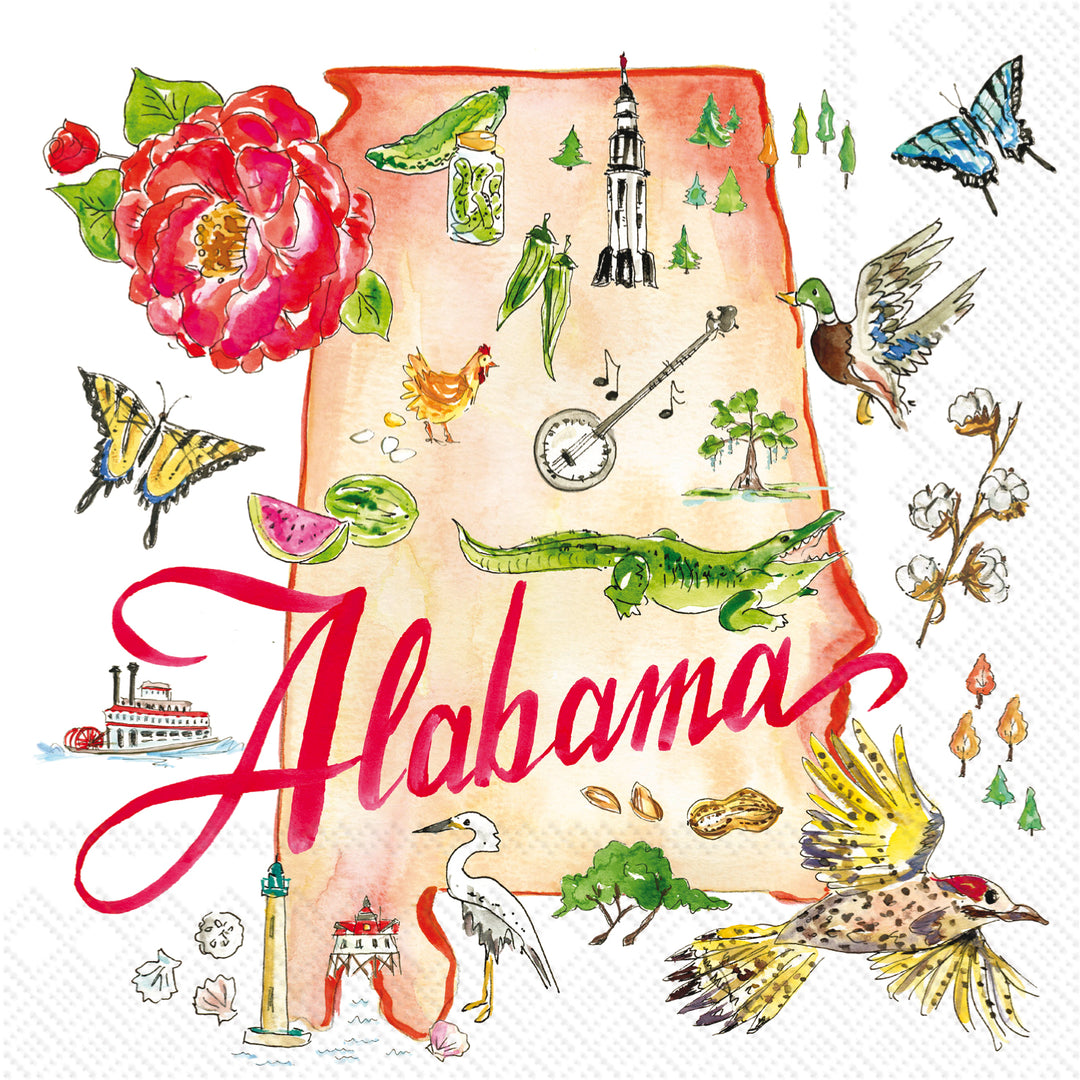 Servilleta de cóctel de la colección del estado de Alabama