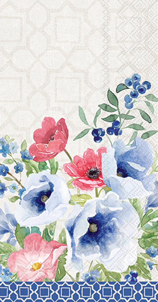 Toalla de invitados Indigo Bouquet gris claro