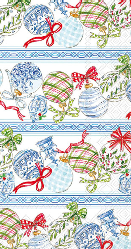 Toalla de invitados con adornos azules