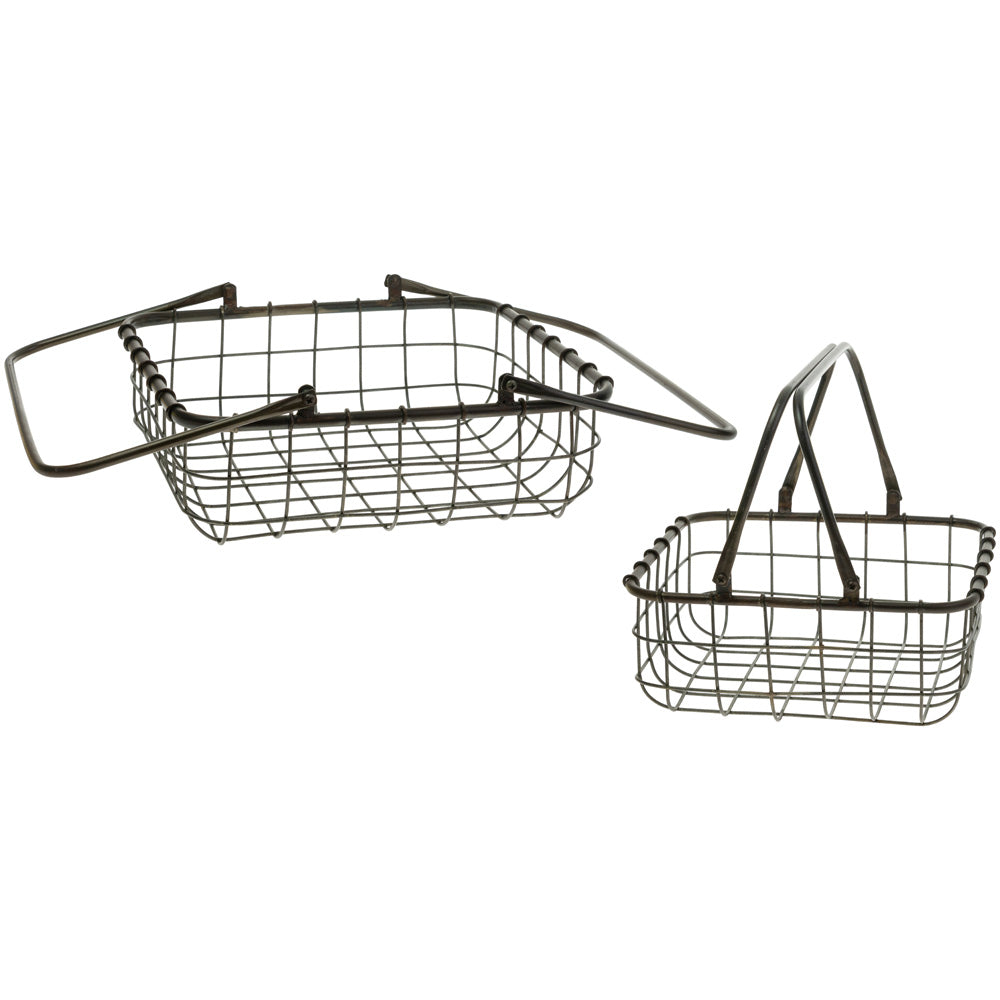 Cestas de metal cuadradas para tienda (juego de 2)
