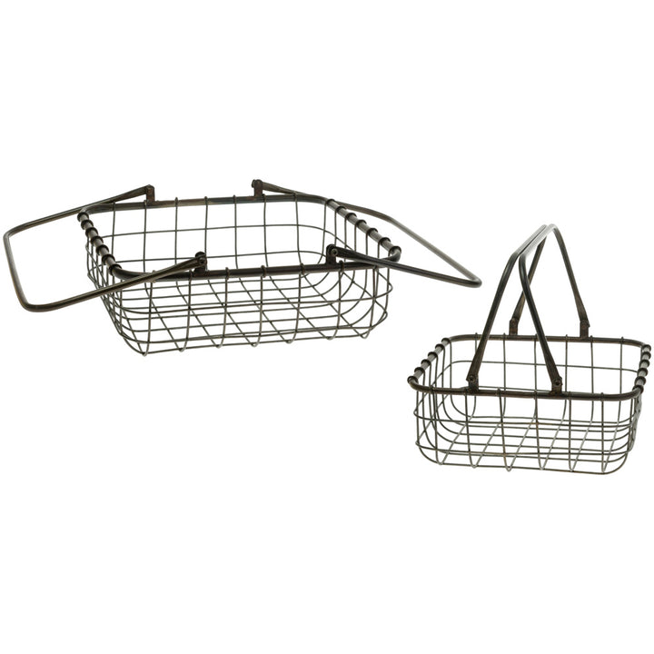 Cestas de metal cuadradas para tienda (juego de 2)