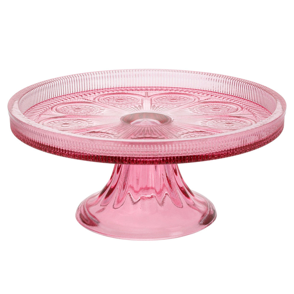 Soporte para tartas de cristal rosa Codi