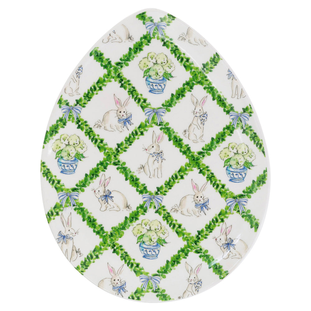 Plato para huevos con enrejado de boj
